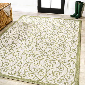 Madrid Vintage Filigree Textured Weave Indoor/outdoor Area Rug